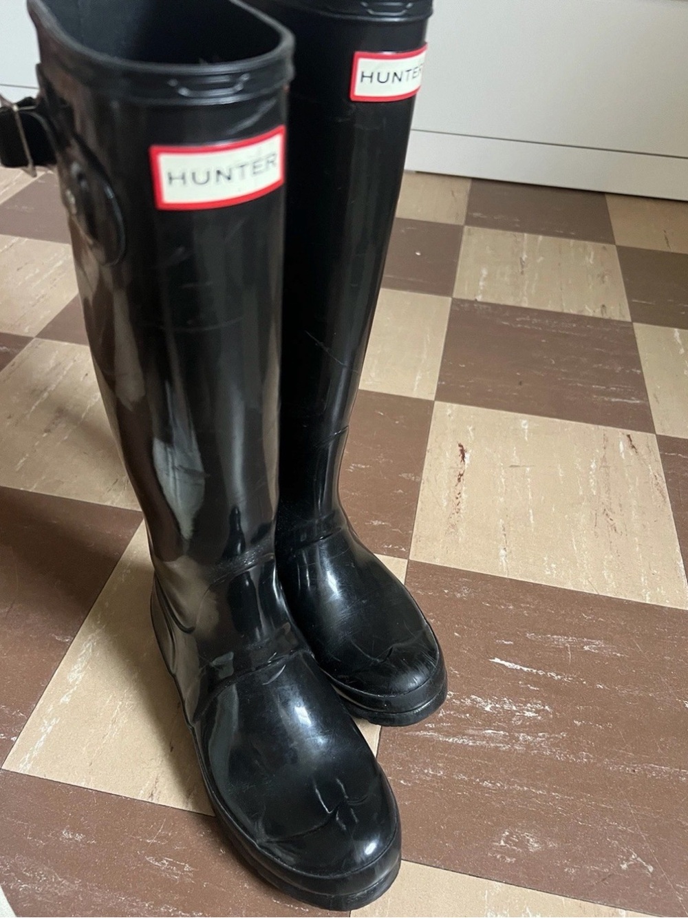 Hunter Black Gloss Tall Women's Rain Boots
